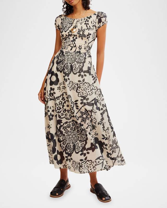Ultraviolet Polka-Dot Maxi Dress